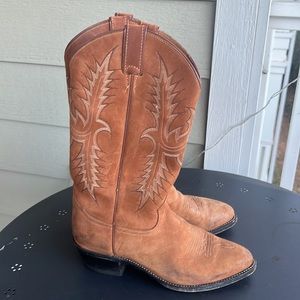 Tony Lama Men's Tan Leather Western Style Boots Size 8.5EE